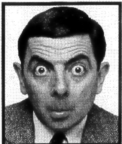 Mr. Bean, surprised.