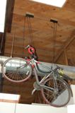 Bike parked in the rafters